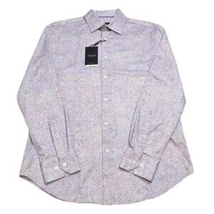 Bugatchi 8 Way Stretch Button Up Shirt Men’s Size M Magenta NWT Easy Care